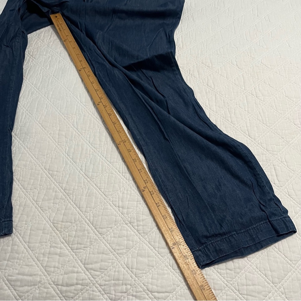 Basic Editions Wide Leg Chambray Drawstring Pants - image 6